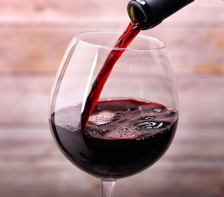 Glass of red wine