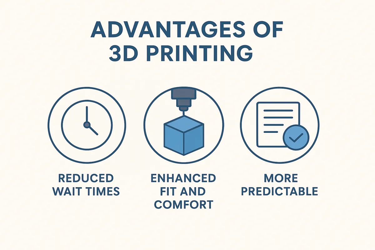 A dental 3D printer producing a custom appliance